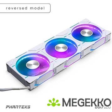 Phanteks D30 PWM Reverse Airflow D-RGB 120MM White 3-pack, Verzenden, Nieuw