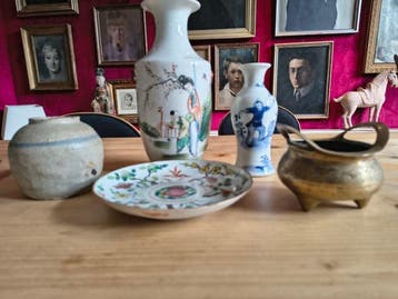 Vaas - Brons, Porselein - China - Antieke Chinese