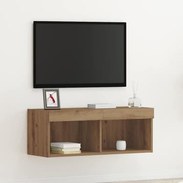 vidaXL Tv-meubelset 80 x 30 x 30 cm artisanaal eikenkleurig, Huis en Inrichting, Minder dan 50 cm, Verzenden, Nieuw, Minder dan 100 cm