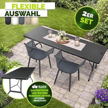 Tuinstoelen - Weerbestendig - Met armleuning - Set van 2 - G, Tuin en Terras, Verzenden, Zo goed als nieuw