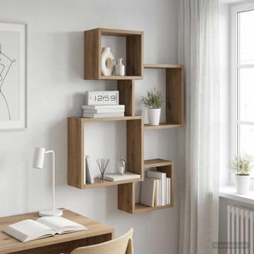 vidaXL Wand Cube Planken Muurmontage Artisanaal eiken, Huis en Inrichting, Woonaccessoires | Wandplanken en Boekenplanken, Verzenden