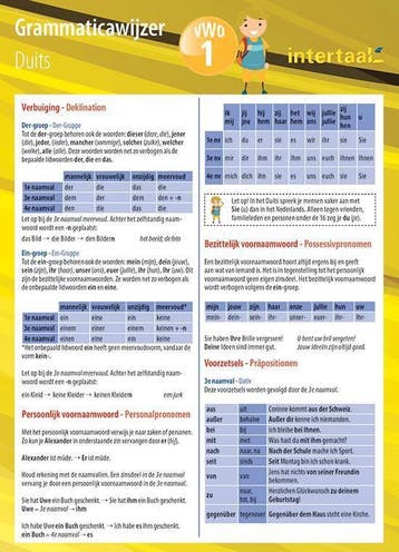 Grammaticawijzer Duits VWO leerjaar 1 - Intertaal, Verzenden, Zo goed als nieuw, Intertaal
