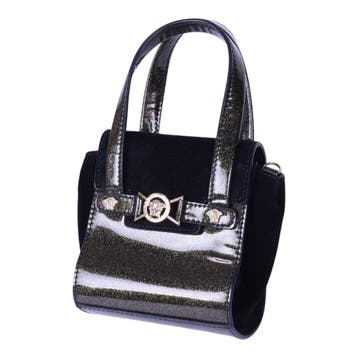 Young Versace Mini Handtas met Medusa-Medaillon - Zwart Fluw, Verzenden, Zo goed als nieuw