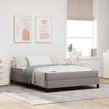 vidaXL Boxspringbed Taupe 140 x 200 cm Stof, Verzenden, Nieuw, Stof
