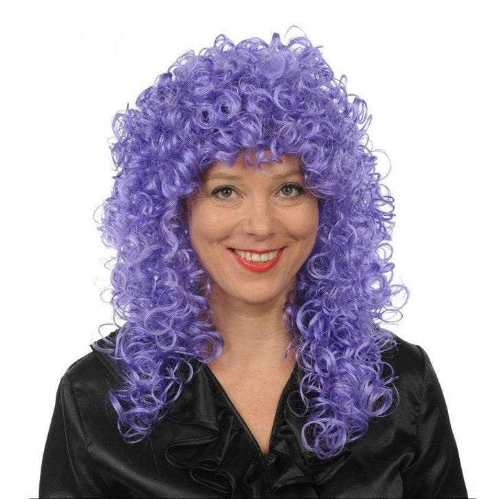 Roxy Wetlook Pruik Luxe Paars, Kleding | Heren, Carnavalskleding en Feestkleding, Verzenden