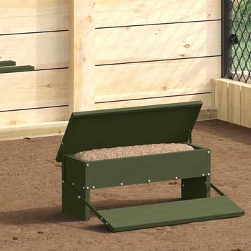 vidaXL Kippen Treadle Voeder Olijfgroen 48,5 x 39,5 x 19 cm, Verzenden, Nieuw