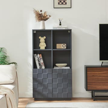 Commode Bopibobro 118x64x30 cm donkergrijs [en.casa], Verzenden, Nieuw