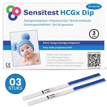 Sensitest Zwangerschapstest Dipstick Extra Vroeg 6 dagen, Verzenden, Nieuw
