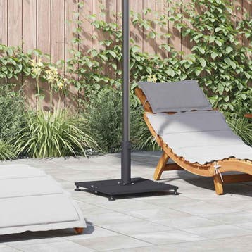 vidaXL Parasolvoet 25.95 kg Donkergrijs Vierkant, Verzenden, Nieuw, Minder dan 1 meter, Parasolvoet