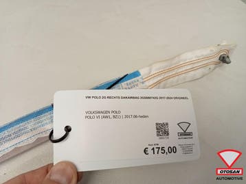 VW Polo 2G Rechts Dakairbag 2GS880742G 2017-2024 Origineel, Ophalen, Nieuw, Volkswagen