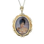 Gouden vintage hanger met miniatuur schilderkunst en, Ophalen of Verzenden, Nieuw