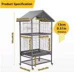 Grote Papegaaienkooi met Wielen en Zitstokken, Verzenden, Nieuw