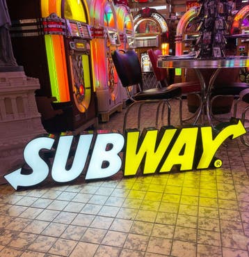 Subway Logo Lichtbak - Origineel 170 x 34 cm, Ophalen, Gebruikt