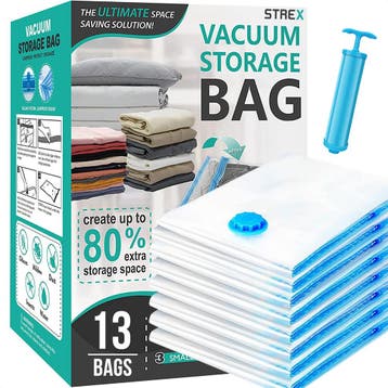 Strex Vacuumzakken - 14 Stuks / 4 Maten - Incl. Handpomp, Verzenden, Nieuw