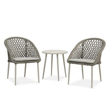 Café set Corsica - 2 stoelen + tafel, Verzenden, Nieuw, Hout