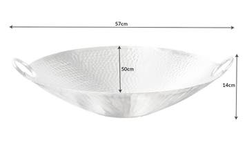 Handgemaakte decoratieve kom ORIENT 55cm zilverkleurig, Huis en Inrichting, Ophalen of Verzenden, Nieuw