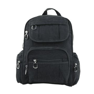 Dames Rugtas Crinkle Zwart, Verzenden, Nieuw