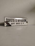 Emaille bord - Jaren dertig - Divieto di Affissione -, Antiek en Kunst