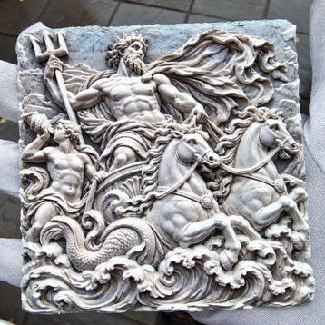 Griekse mythologie Poseidon: Triomf van de Zee – Hoge reliëf