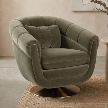 *WOONWINKEL* Dutchbone Member Draaibare Vintage Fauteuil Oli, Verzenden, Nieuw, Stof