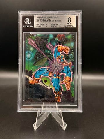 Beckett 8 1992 Skybox Marvel Masterpieces Silver Surfer vs T, Verzenden, Zo goed als nieuw, Losse kaart