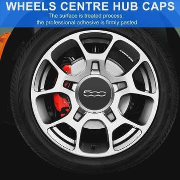 Set Naafdoppen Velgen 500 Logo voor Fiat 500 - 4 Stuks, Nieuw