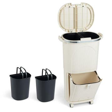 2dekans | Coast Afvalscheidingsbak Beige – 38L Prullenbak, Huis en Inrichting, Woonaccessoires | Prullenbakken, Ophalen of Verzenden