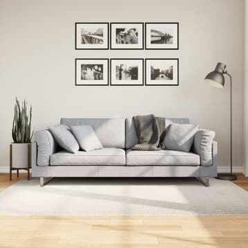 vidaXL Vloerkleed IZA laagpolig Scandinavisch 140x200 cm, Verzenden, Nieuw, Crème