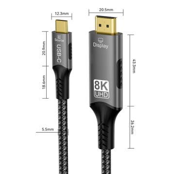 USB-C naar HDMI Kabel 8K 60Hz 4K 120Hz Adapter, Verzenden, Nieuw