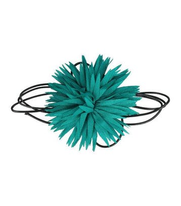 Haarband Bloem - Veter - Striklint - Groen, Nieuw