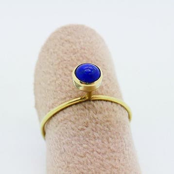 Zonder minimumprijs - Ring - 14 karaat Geel goud Lapis, Nieuw