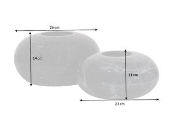 Design set van 2 vazen STONE 25cm zwart gemarmerd, Ophalen of Verzenden, Nieuw