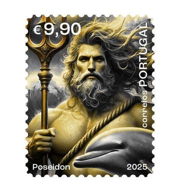 Portugal 2025/2025 - Crypto Stamp Poseidon geel - Crypto, Postzegels en Munten, Gestempeld