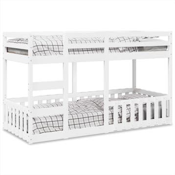 vidaXL Stapelbed massief grenenhout wit 80x200 cm, Eenpersoons, Verzenden, Wit, Nieuw