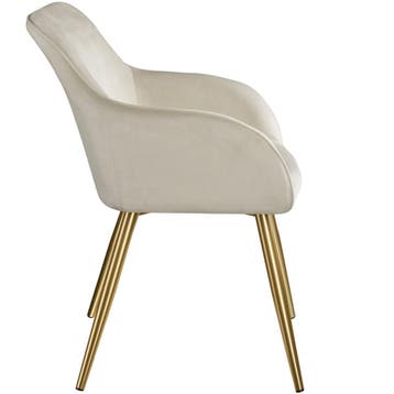 Eetkamerstoel Marilyn fluweellook, gouden poten, Huis en Inrichting, Stoelen, Verzenden, Nieuw