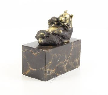 Figuur - Edle Bronze-Skulptur „Gemütlicher Panda“ auf