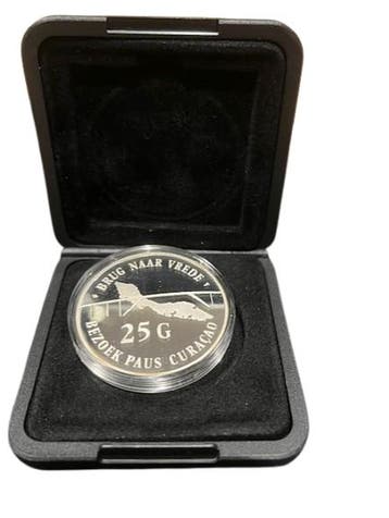 Nederlandse Antillen zilveren 25 Gulden (Proof), Postzegels en Munten, Munten | Nederland, Verzenden, Zilver, Losse munt, 5 gulden