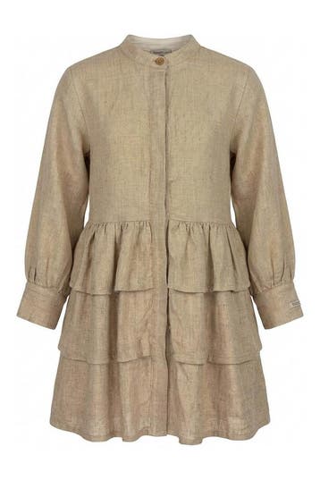 Donsje Amsterdam Jurk Meisjes in maat 116 Beige, Verzenden, Zo goed als nieuw, Donsje Amsterdam, Jongen of Meisje