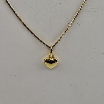 Ketting met hanger, hart, l ca. 46 cm, 14K goud, Nieuw