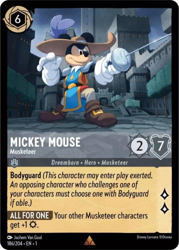 [186/204] - MICKEY MOUSE - Musketeer ENG FOIL [M/NM], Verzamelen, Ophalen of Verzenden, Nieuw