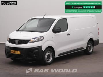 Fiat Scudo 102pk L3 XL Airco Cruise CarPlay L3H1 Long Airco, Stof, Gebruikt, Euro 6, Wit