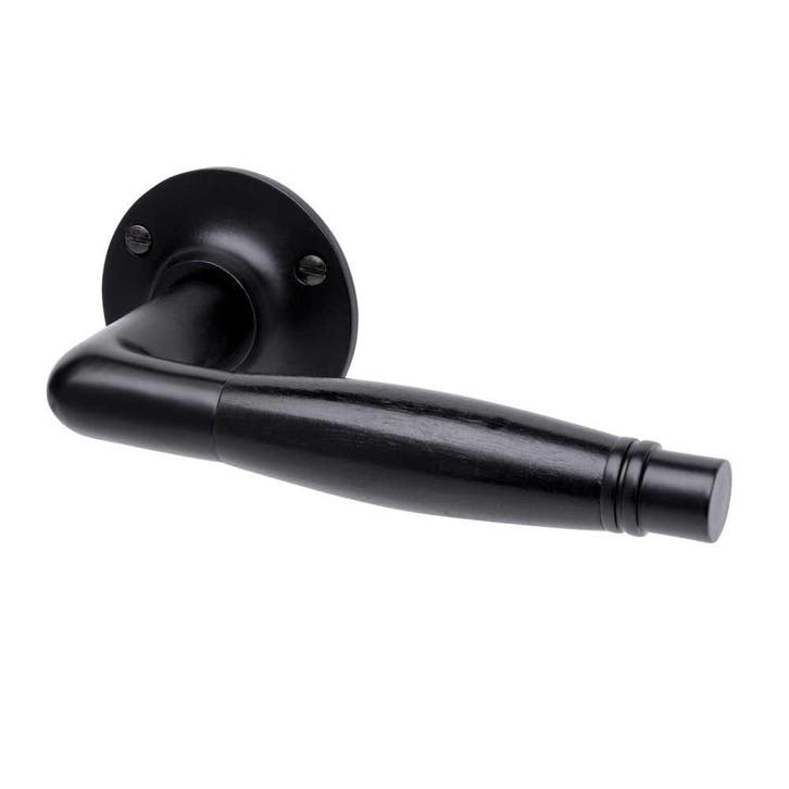 Deurklink - Deco mat zwart, rozet rond - deurbeslag voor..., Doe-het-zelf en Verbouw, Hang- en Sluitwerk, Klink of Kruk, Nieuw