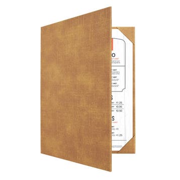 A4 Menumap voor 2 menukaarten - Jute
