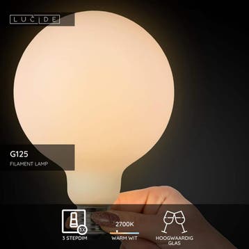 Lucide G125 Filament lamp - Ø 12,5 cm - LED 3 StepDim - E27, Ophalen of Verzenden, Zo goed als nieuw