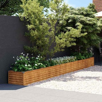vidaXL Verhoogde tuinbak 482x50x36 cm cortenstaal, Verzenden, Minder dan 60 cm, Nieuw, Metaal