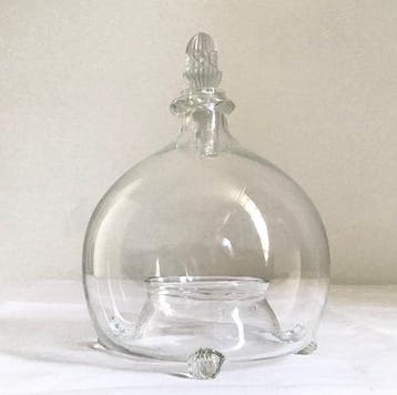 Fles - antieke wespenvanger in mondgeblazen glas, Antiek en Kunst