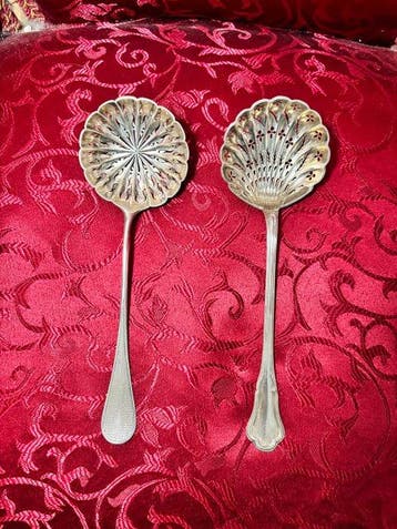 Lepel (2) - .950 zilver - aardbeienlepels