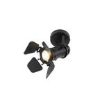 Industriele studiospot zwart GU10 met kleppen - Movie, Verzenden, Nieuw, Industrieel