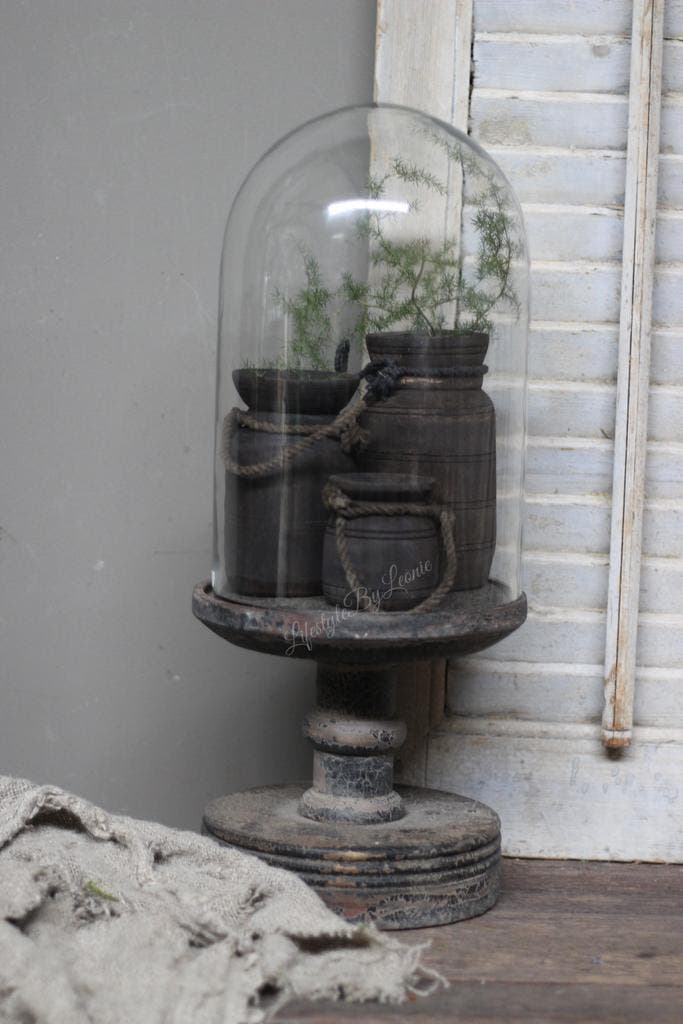 Stolp met houten voet Old grey XL, Huis en Inrichting, Woonaccessoires | Overige, Nieuw, Ophalen of Verzenden