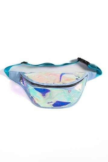KIMU® Grote Transparante Iridescent Heuptas Blauw Holografis, Ophalen of Verzenden, Nieuw, Overige typen